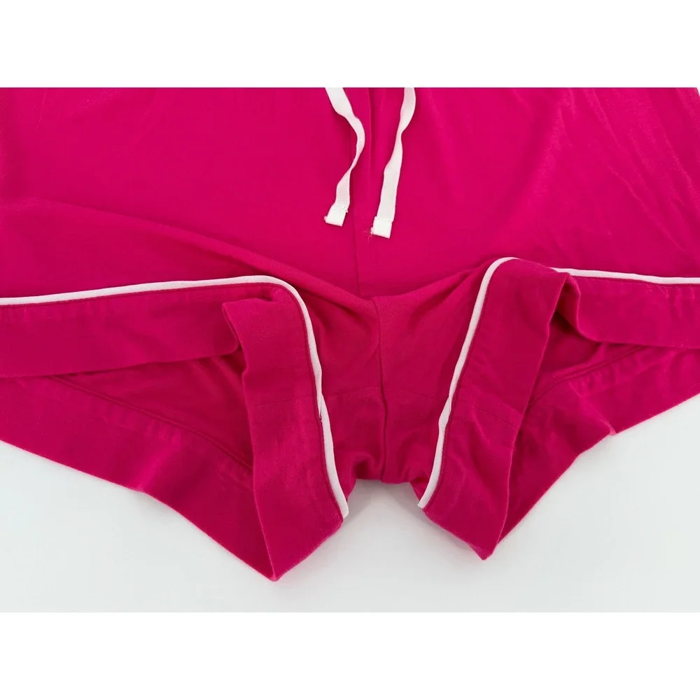 J.Crew Girls Pink Pajama Shorts White Piping Lyocell Blend Loungewear Size S